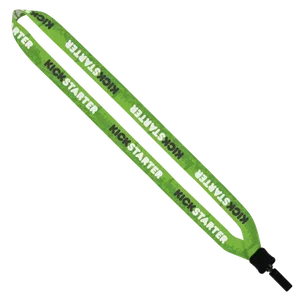 Dye-Sublimated Lanyard with Plastic Clamshell and Plastic Bulldog Clip - 3/4"