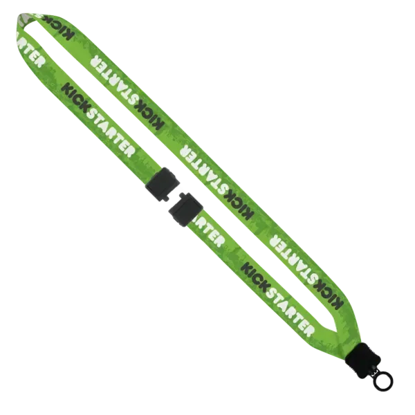 3/4" Dye-Sublimated Lanyard with Plastic Clamshell & Plastic O-Ring — view 2