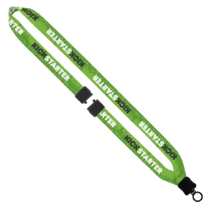 3/4" Dye-Sublimated Lanyard with Plastic Clamshell & Plastic O-Ring