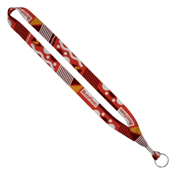 3/4" Dye-Sublimated Lanyard with Silver Tone Metal Crimp & Split Ring