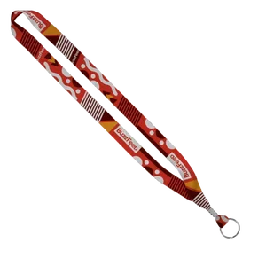 3/4" Dye-Sublimated Lanyard with Silver Tone Metal Crimp & Split Ring
