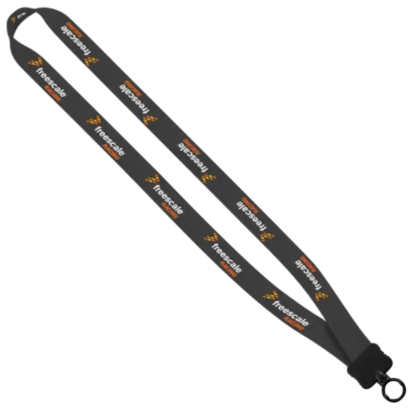3/4" Dye-Sublimated Stretchy Elastic Lanyard with Plastic Clamshell and Plastic O-Ring
