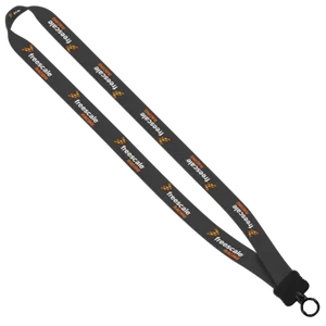3/4" Dye-Sublimated Stretchy Elastic Lanyard with Plastic Clamshell and Plastic O-Ring