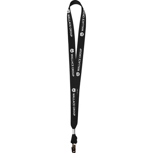 3/4" nylon web lanyard, durable screen-printed neck strap with custom logo, primary product view