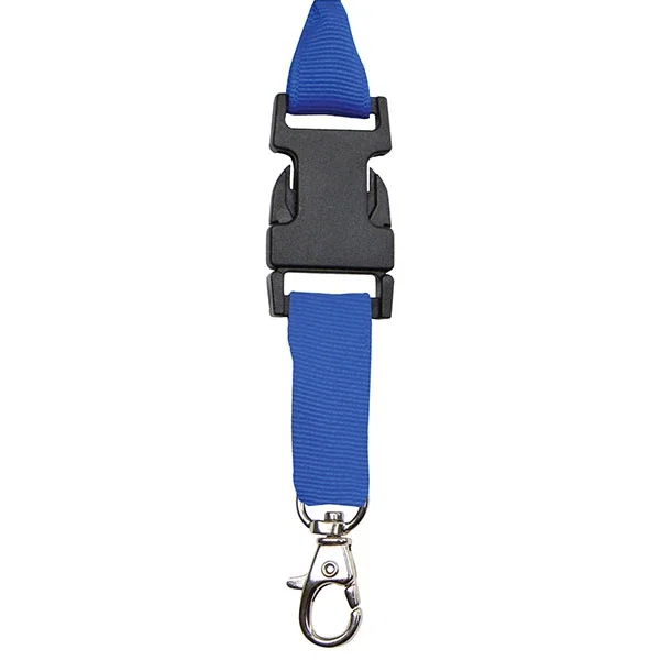 3/4" nylon web lanyard in dark red, screen-printed promotional strap