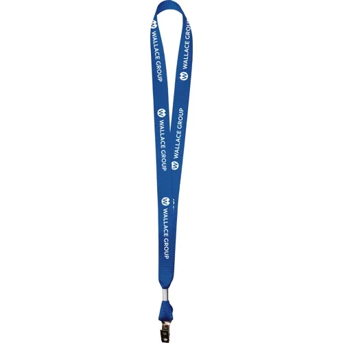 3/4" nylon web lanyard in maroon, woven nylon strap with continuous imprint
