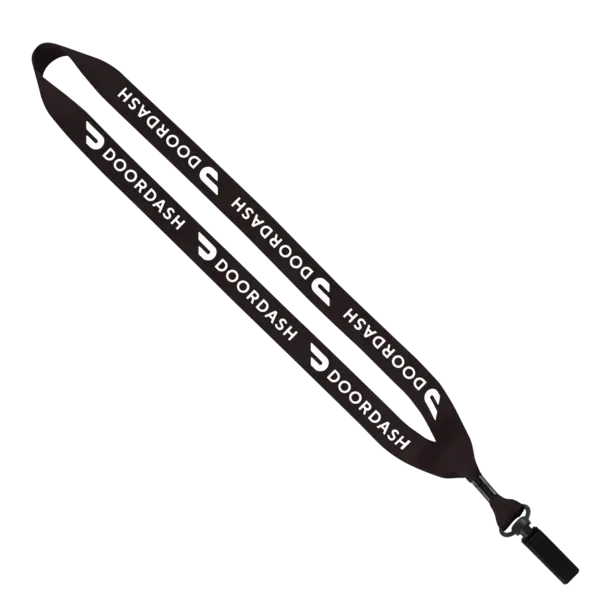 Polyester Lanyard with Bulldog Clip - 3/4"