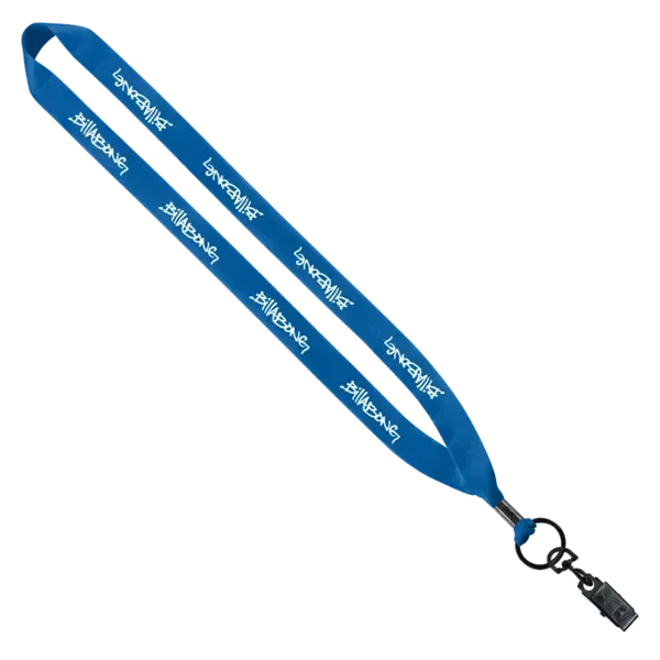3/4" Polyester Lanyard with Metal Crimp & Bulldog Clip