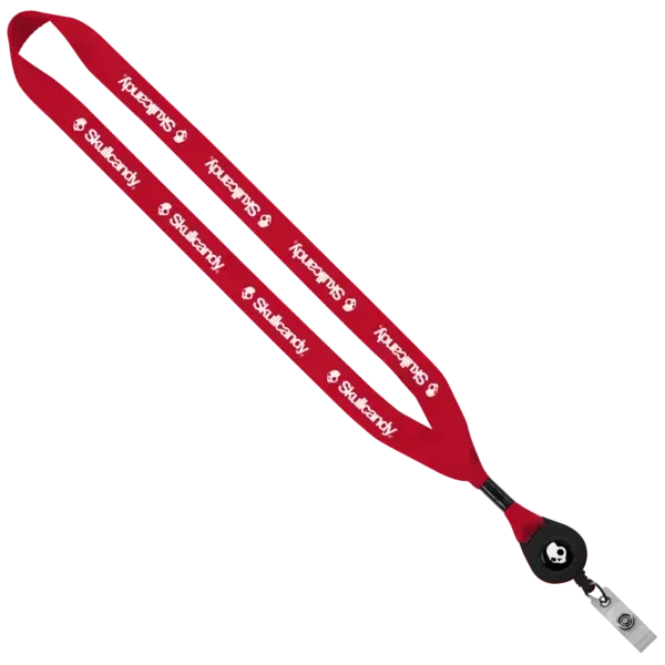 3/4" Polyester Lanyard with Metal Crimp & Retractable Badge Reel — view 2
