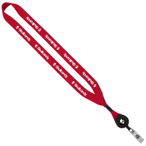 3/4" Polyester Lanyard with Metal Crimp & Retractable Badge Reel