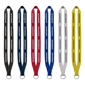3/4" Polyester Lanyard with Sewn Silver Metal Split-Ring