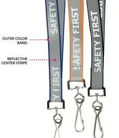 3/4" Reflective Silk Screen Lanyard — view 3