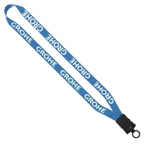 3/4" RPET Dye-Sublimated Lanyard with Plastic Snap-Buckle Release and O-Ring
