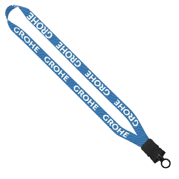3/4" RPET Dye-Sublimated Lanyard with Plastic Snap-Buckle Release and O-Ring