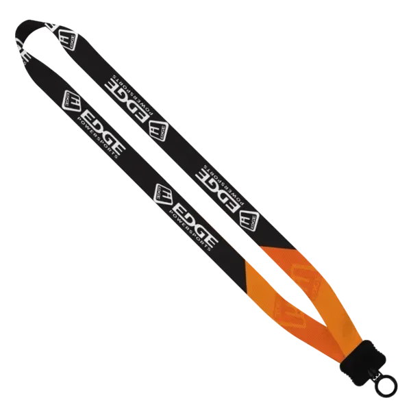 3/4" RPET Dye-Sublimated Waffle Weave Lanyard with Plastic Clamshell and O-