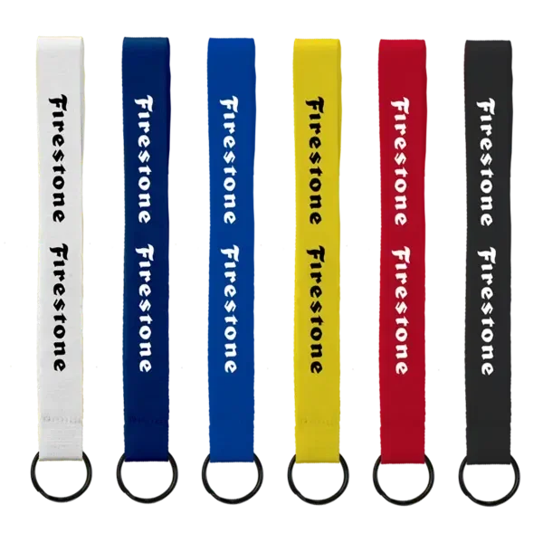 3/4" Sewn Polyester wrist Keychain with Metal Split-Ring — view 2