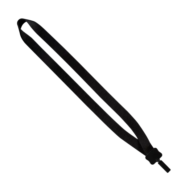 3/4" Smooth Nylon Lanyard with Plastic Clamshell & Bulldog Clip