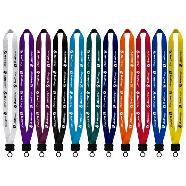 Smooth Nylon Lanyard with Plastic Clamshell & O Ring - 3/4"