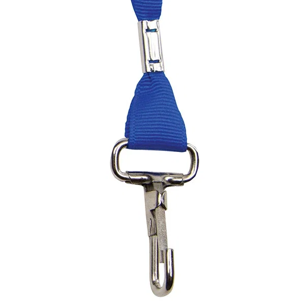 Sublimated recycled ocean plastic lanyard color option in indigo, durable ID badge holder