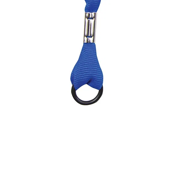 3/4 inch Recycled PET Lanyard in black with white branded text print