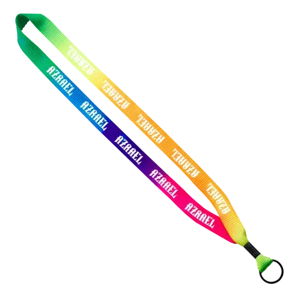 3/4" Tie Dye Lanyard with Metal Crimp & Metal Split-Ring