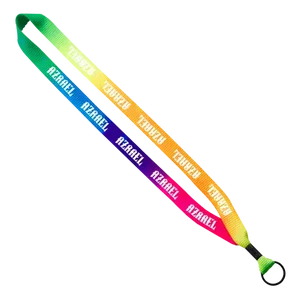 3/4" Tie Dye Lanyard with Metal Crimp & Metal Split-Ring