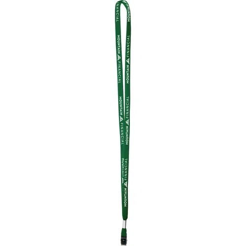 3/8" cotton lanyard, 1-ply screen-printed neck strap with attachment clip, primary product view