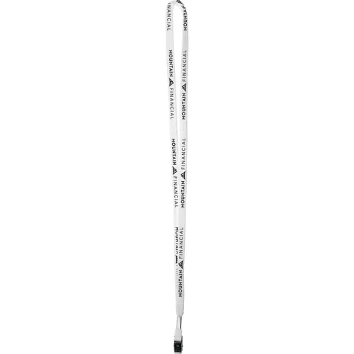 3/8" cotton lanyard color variant, single-ply cotton strap with attachment