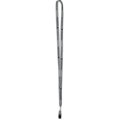 3/8" cotton lanyard color option, screen-printed promotional neck strap detail