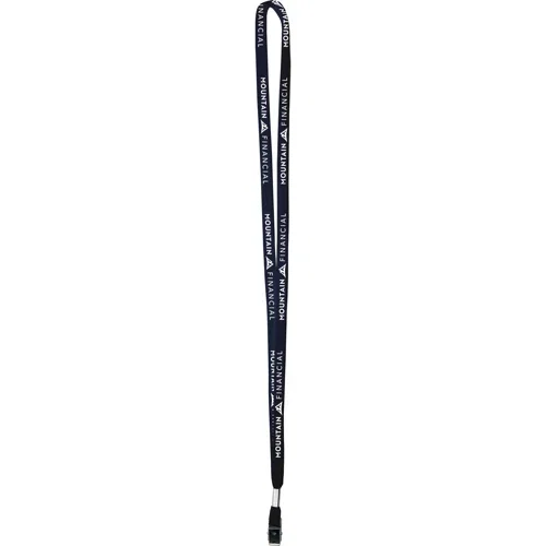3/8" cotton lanyard color variant, screen-printed cotton strap with clip attachment