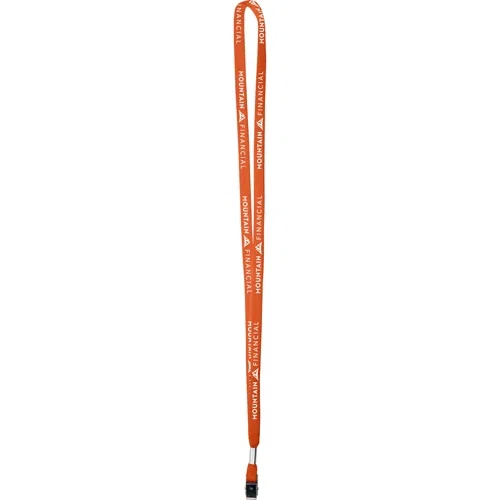 3/8" cotton lanyard color choice, single-ply cotton neck strap shown flat