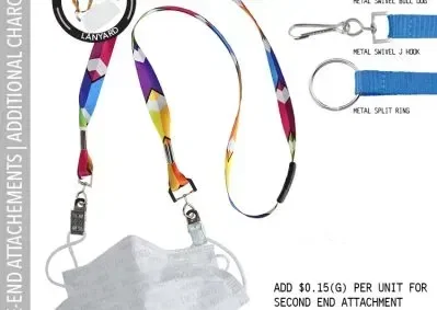 3/8" Silk Screen Polyester Lanyard with Free Attachments — view 4