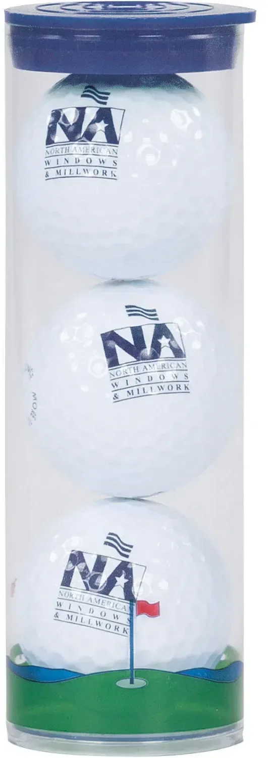 3 Ball Clear Tube With Wilson Chaos Golf Balls — view 2