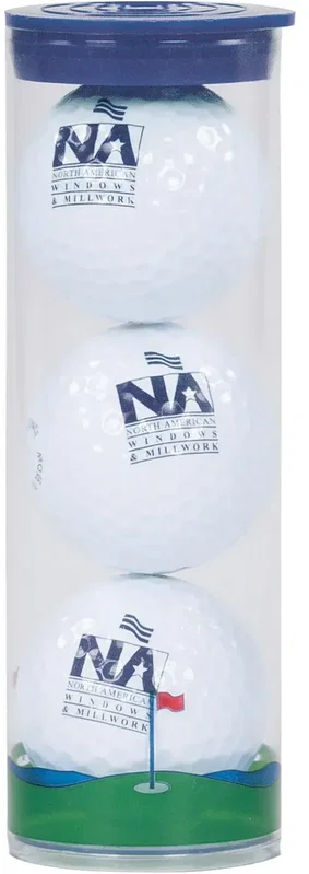 3 Ball Clear Tube With Wilson Chaos Golf Balls — view 2