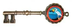 3-D Antique Finish Key w/ Photo Etched Insert. - 1-1/2" β view 1