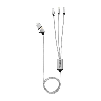 4-in-1 charging cable shown in full highlighting the end fitting