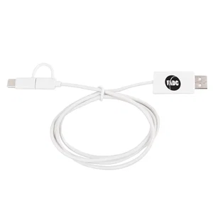 3-In- Charging Cable With Antimicrobial Additive - 1 3 Ft.