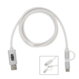 3-In- Disco Tech Light Up Charging Cable - 1 3 Ft.