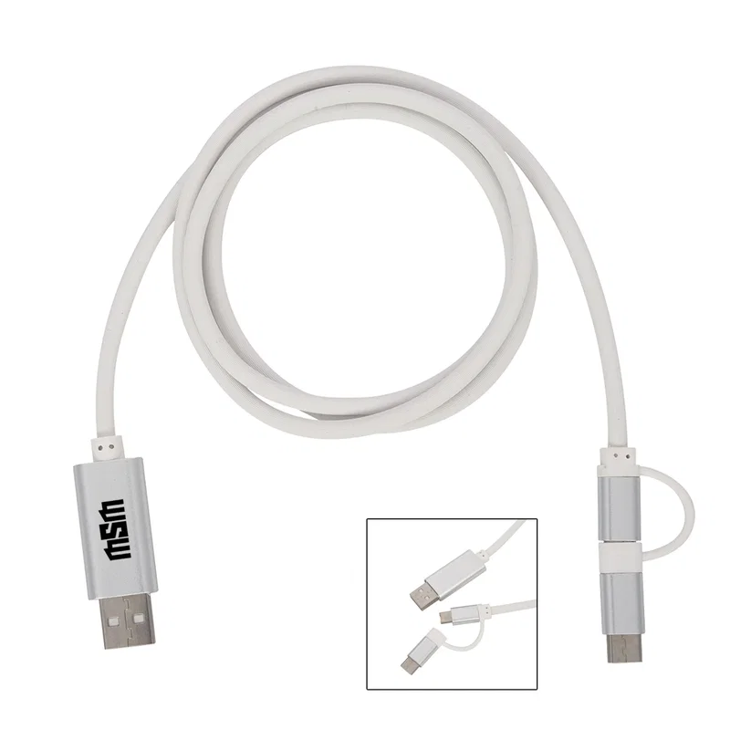 3-In- Disco Tech Light Up Charging Cable - 1 3 Ft.