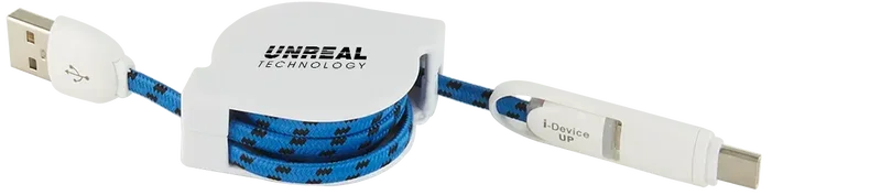 3 in 1 Retractable Fabric Charge-It™ Cable