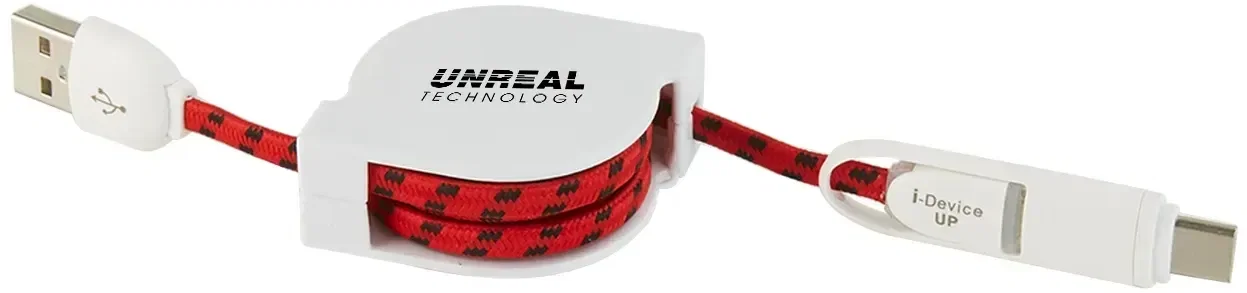 3 in 1 Retractable Fabric Charge-It™ Cable — view 2
