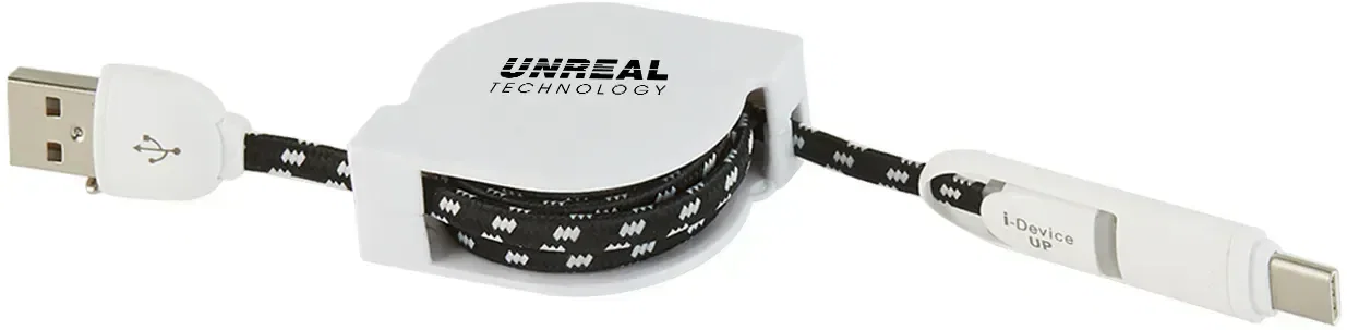 3 in 1 Retractable Fabric Charge-It™ Cable — view 3