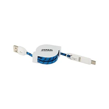 3-in-1 Retractable Fabric Charge-It™ Cable — view 2