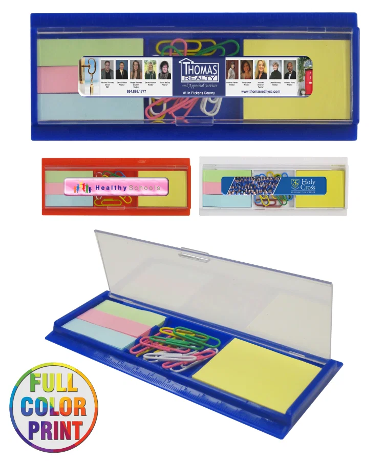 3-in-1 Sticky Note Set with Paper Clip and Ruler — view 2