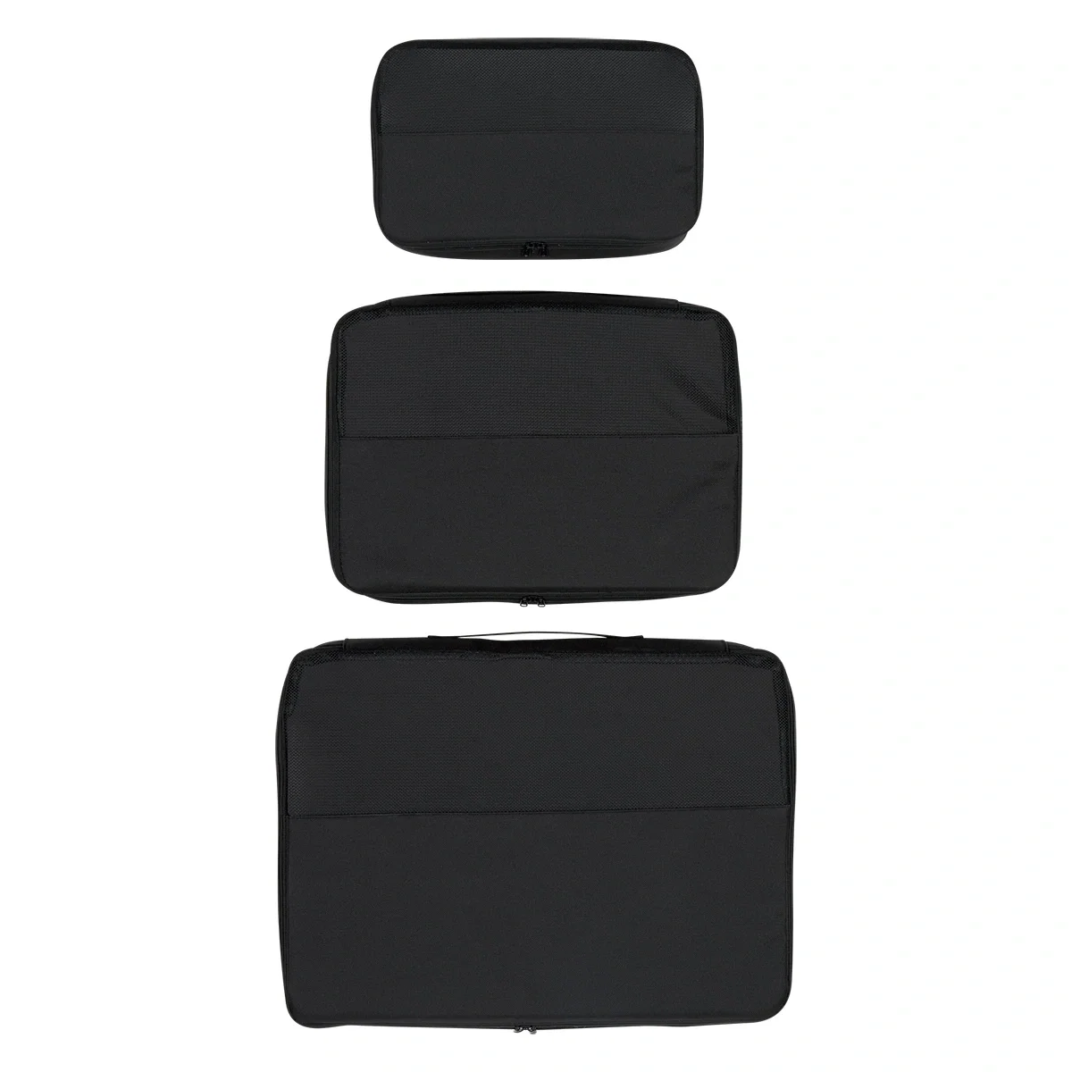 Smallest pouch shown alone at eleven inches wide