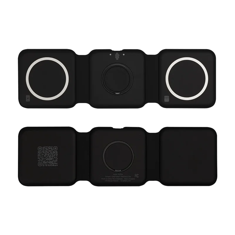 Phone and watch resting on the pads together