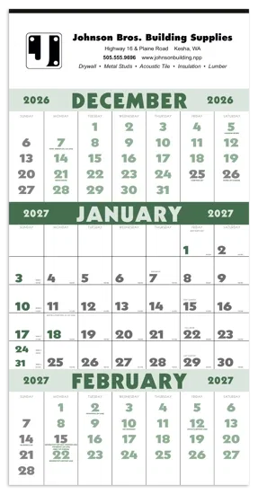 Triumph® Calendars 3-Month Planner (12 Sheet)