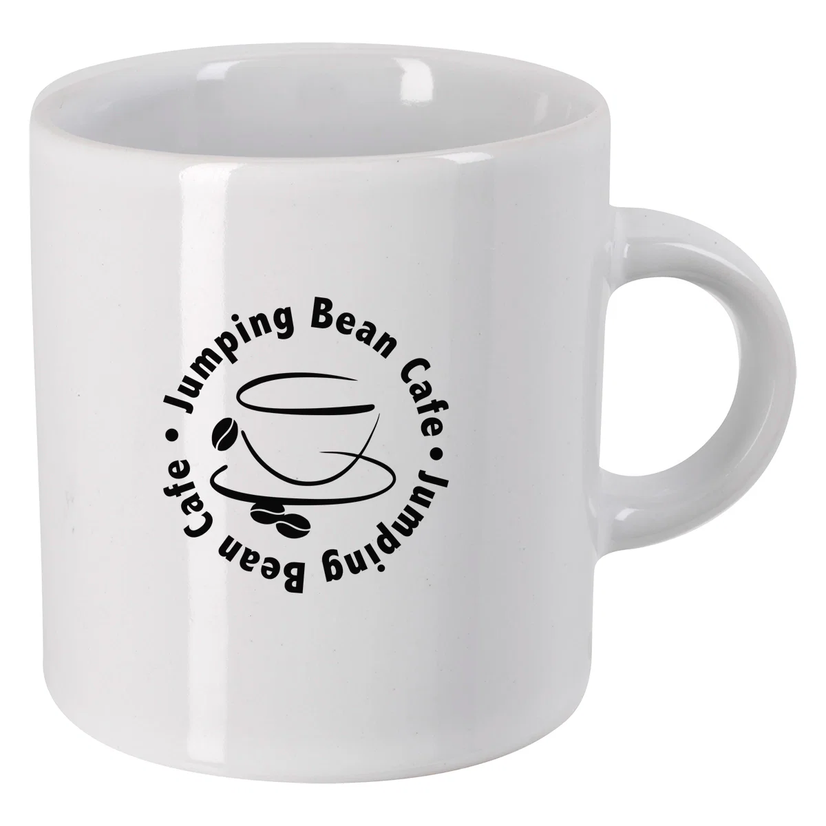 Three ounce ceramic espresso cup with a small handle