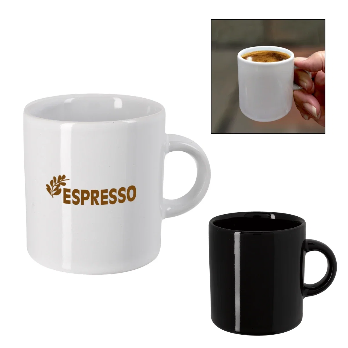 Short cup filled with a fresh shot of coffee