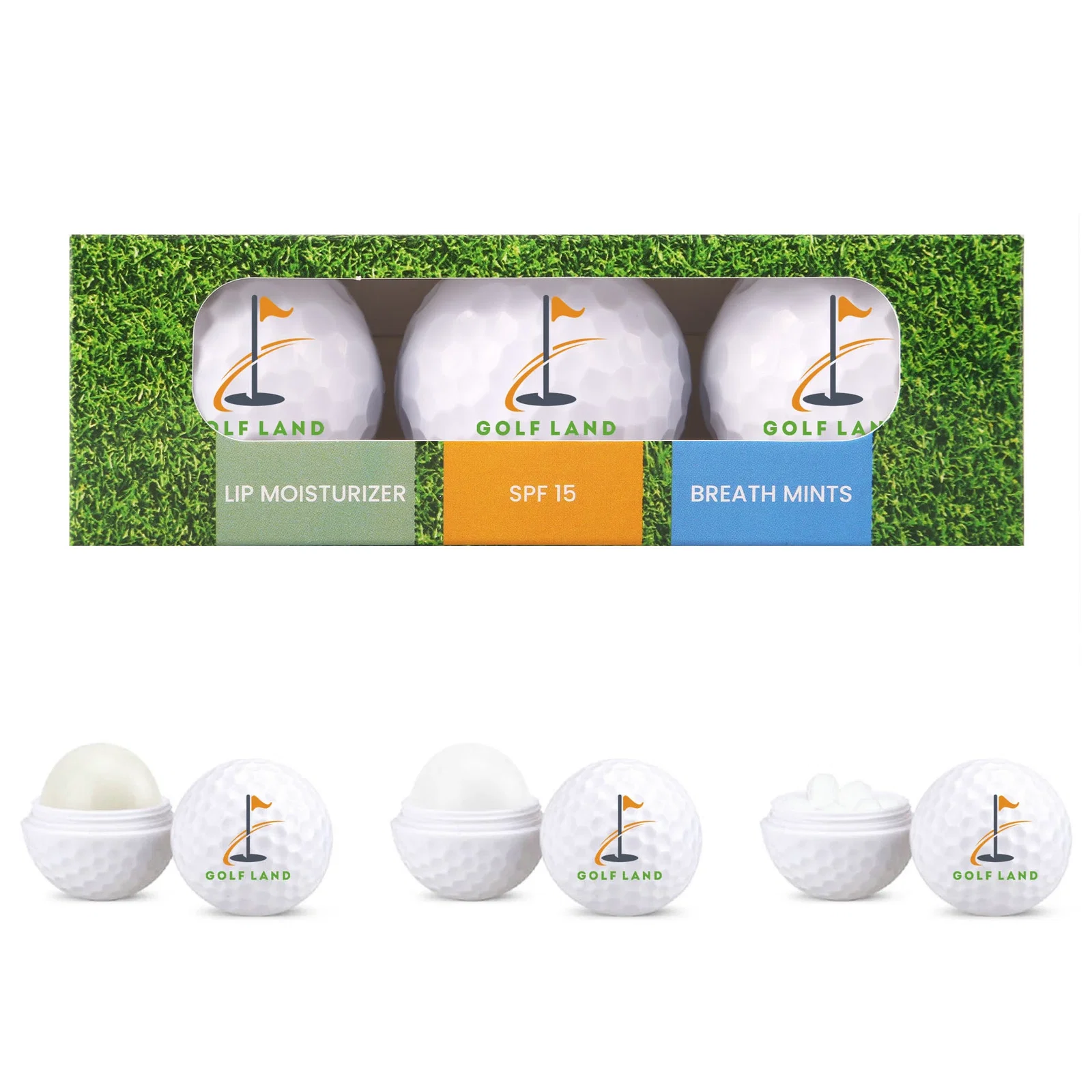 3 Pack Golf Ball Lip Moisturizer, Mints & Sunscreen — view 4